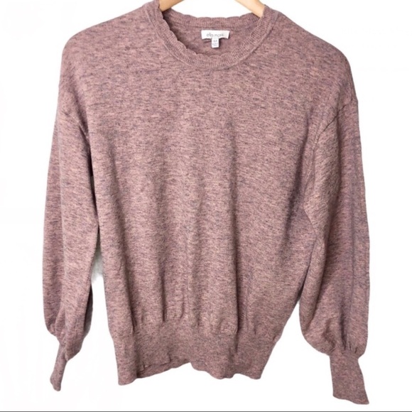 Ella Moss Maggie Sweater Puff Sleeve Pink Size Medium Crewneck Style CJEMS0450 - Picture 2 of 7